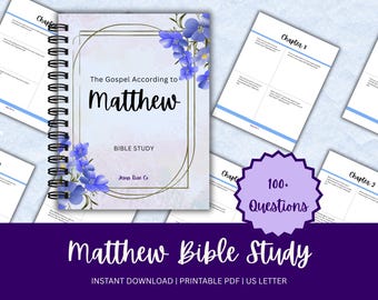 Beginner's Catholic Bible Study | 100+ In Depth Questions, Bible Study Binder, Bible Reflection, Catholic Printable | Book of Matthew