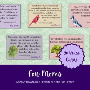 Cartões de encorajamento cristão | Cartões com versículos para a mãe | Cartão de memória com versículos bíblicos em aquarela | Cartões com versículos bíblicos encorajadores para imprimir