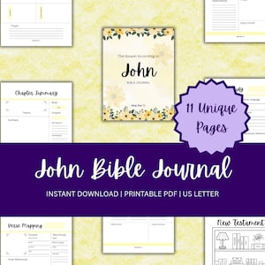 Digitales Bibelstudienjournal Katholisches Journal zum ausdrucken Johns Bibelstudien-Arbeitsblatt zum druckbaren Verskarte Bibel-Buch-Lesetracker Bibelziel