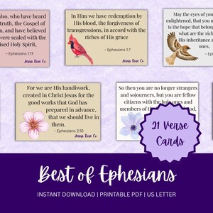Catholic Bible Verse Cards | Bible Verse Jar, Bible Verse Memorization, Scripture Memory Box, Daily Affirmation | Best of Ephesians