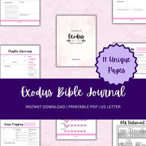 Carte imprimable des versets | Étude biblique sur l'Exode | Feuille d'exercices d'étude de la Bible imprimable | Journal chrétien CottageCore | Page du Journal des Écritures