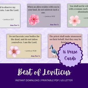 Catholic Bible Verse | Scripture Cards, Bible Memory, Daily Affirmation, Words of Wisdom, Prayer Board, Prayer Cards | Best of Leviticus