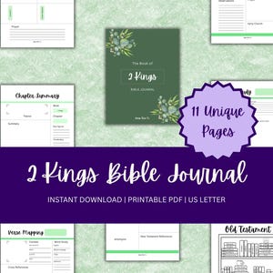 Printable Daily Devotions | Book of 2 Kings | Printable Devotional Workbook | Bible Read Tracker Bible Study Binder Printables | Bible Study