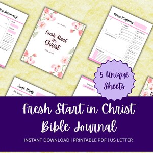 Un nuevo comienzo en Cristo / Revista cristiana CottageCore / Estudio bíblico imprimible para un nuevo comienzo / Revista bíblica imprimible por capítulos SOAP