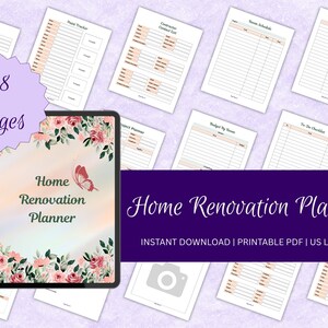 Home Renovation Planner | 28-Page Printable with Budget by Room, Project Planner, Paint Tracker, Contractor Quotes & Warranty Log