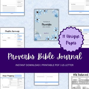 Catholic Bible Journal for Women | Verse Map, Character Study, Word Study, Bible Bookshelf Tracker, Bible Reading Plan | Proverbs Journal
