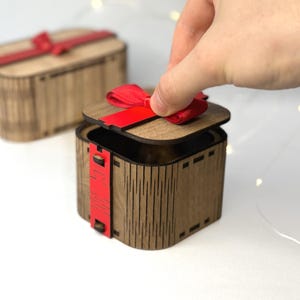 Geschenk Box Laser Cut mit Band | Schmuckschatulle Geschenk | Abgerundete Ecken | Hochzeits-Laserbox