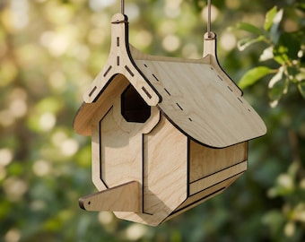Wooden Birdhouse Laser Files – DIY Wood Bird House – 2 Sizes
