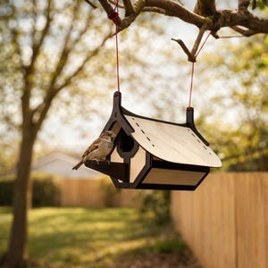 Diseño de casa de pájaros cortado a láser - Apto para principiantes - Descarga digital (CDR, DXF, SVG)