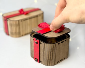 Modello per scatola regalo tagliata al laser: bomboniera fai da te (download digitale)