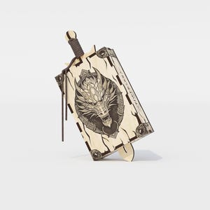 Card Storage Box with Dragon Head Engraving 3mm