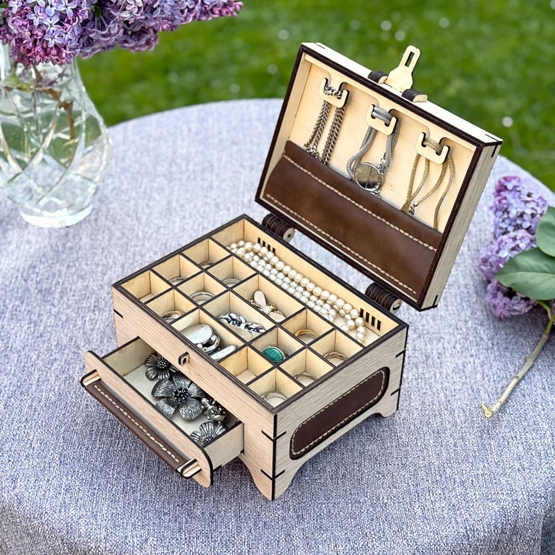 Laser Cut Jewelry Box With Drawer - Etsy