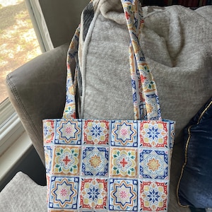 Quilted handmade tote bag