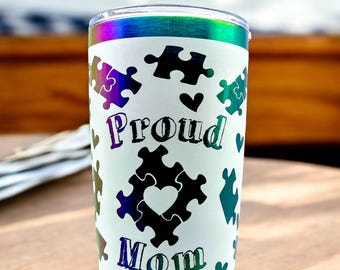 Proud Mom/Dad Autism Puzzle Tumbler 20oz