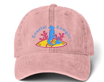 Coastal Cowgirl Mermaid | Women's Embroidered Pigment-Dyed Cap | Interior Pattern