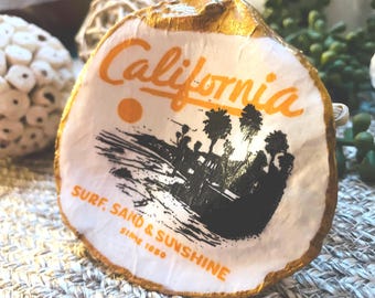 California Surf Oyster Shell Ring Dish: Coastal Home Decor