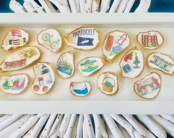 Nantucket Oyster Shell Framed Collection | 15 Oysters | ACK Memorabilia