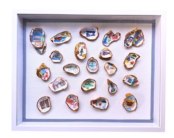 Nantucket in 21 Oysters | Bespoke ACK Memoriablia | Large Shadow Box Art