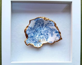 Lilly Pulitzer Jirafa azul y blanca Ostra Decoupage