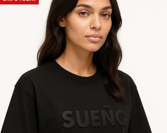 Sueno Latein T-Shirt : Spanisches Motivations-Shirt aus 100% Baumwolle
