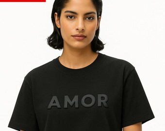 Camiseta Amor: Amor español, camiseta gráfica latina
