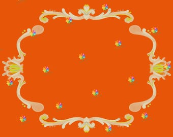 Orange Yellow and Tan Printable Frame