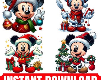 Kerstmis Mickey Mouse Png - Kerstmis sublimatie PNG - Direct downloaden - Kerstmis clipart Cartoon PNG - Cartoon Mouse - Digitaal ontwerp