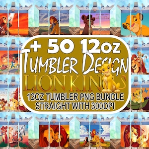 Lion King 12oz Kids Flip Top Sippy Cup Tumbler Wrap, 12oz King Lion design - 12oz Tumbler Sublimation PNG, Lion King Tumbler Wrap Design PNG