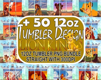 Lion King 12oz Kids Flip Top Sippy Cup Tumbler Wrap, 12oz King Lion design - 12oz Tumbler Sublimation PNG, Lion King Tumbler Wrap Design PNG