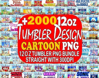 Más de 2000 envoltorios para vasos con forma de sorbete de 12 oz con dibujos animados, paquete de vasos PNG con dibujos animados, paquete de vasos PNG para niños, diseño PNG de dibujos animados para niños, sublimación para niños