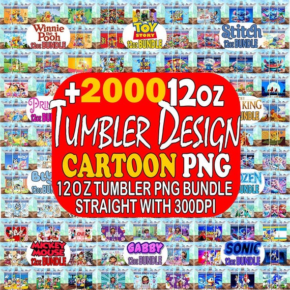 2000+ Cartoon 12oz sippy cup tumbler wrap, Cartoon tumbler png bundle, kids tumbler png bundle, Cartoon kids png design, kids sublimation