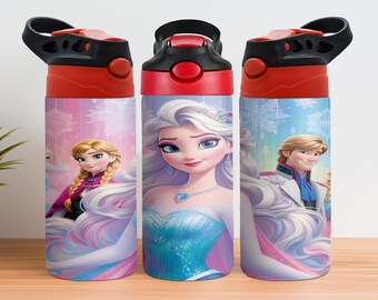 Diseños de Frozen de 12 oz, vaso con tapa abatible para niños de Frozen de 12 oz (envoltorio PNG), sublimación de vaso de Frozen de 12 oz (envoltorio PNG), diseños de envoltura para vaso de Frozen