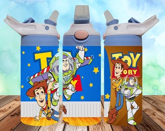 Toy 12 Oz Tumbler Wrap PNG, Sippy Cup 12 Oz PNG, Flip-top Cup 12 Oz PNG, Cartoon Characters Kids Cup Png Sublimation Digital Download