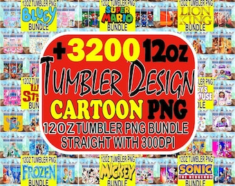 3000+ kinderbekers van 12oz png, 12oz Cartoon kinderbekerverpakking, Cartoons kinderbeker png-bestandsbundel, 12oz bekerverpakking, digitale download