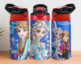 12oz Frozen designs, Frozen 12oz Kids Flip Top Sippy Cup Tumbler Wrap Png, Frozen 12oz Tumbler Sublimation PNG, Frozen Tumbler Wrap Designs