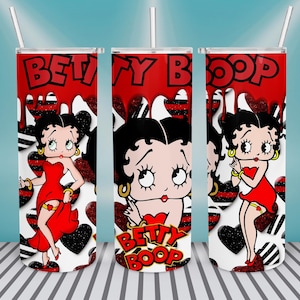 Betty Girl tumbler sublimation design, betty boop tumbler png,Betty 20oz tumbler png, betty tumbler template, girl tumble, digital download