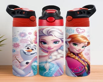 Diseños de Frozen de 12 oz, vaso con tapa abatible para niños de Frozen de 12 oz (envoltorio PNG), sublimación de vaso de Frozen de 12 oz (envoltorio PNG), diseños de envoltura para vaso de Frozen