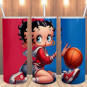 20oz Skinny Tumbler PNG - Betty Tumbler Wrap - Betty Tumbler PNG - Tumbler Sublimation Design - Betty Boop PNG -Girl Tumbler Design Download