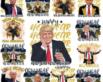 New year trump png bundle, New year new America png, New america png designs, Happy new year 2026 png, trump png bundle, sublimation design