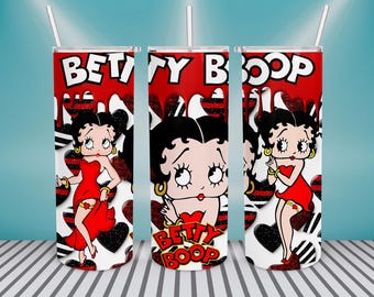 betty girl 20oz tumbler wrap design, Betty boop tumbler png, betty sublimation design, betty tumbler template, Girl tumbler png, digital png