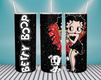 Betty Girl tumbler sublimation design, betty boop tumbler png,Betty 20oz tumbler png, betty tumbler template, girl tumble, digital download