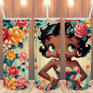 Betty Girl tumbler sublimation design, betty boop tumbler png,Betty 20oz tumbler png, betty tumbler template, girl tumbler, digital download