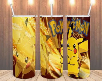 Legendarische Trio Pokémon Tumbler 20oz – Articuno Zapdos Moltres Wrap PNG – Digitaal schattig slank kopje sublimatieontwerp