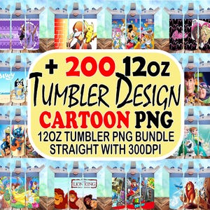 200+ kids 12oz tumbler png bundle,12oz Cartoon kids tumbler wrap, kids Cartoons tumbler png file bundle, 12oz tumbler wrap, digital download