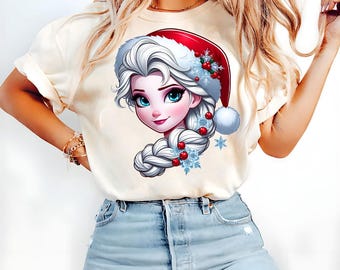 Christmas Princess Elsa Png - Princess Frozen Digital design PNG for sublimation - Cartoon Png - Christmas Clipart png - Digital Download