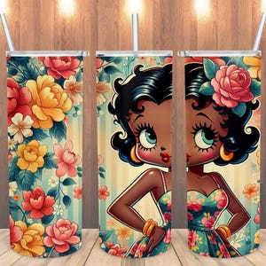Betty Girl tumbler sublimation design, betty boop tumbler png,Betty 20oz tumbler png, betty tumbler template, girl tumbler, digital download
