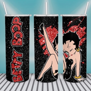 Betty Girl tumbler sublimation design, betty boop tumbler png,Betty 20oz tumbler png, betty tumbler template, girl tumbler, digital download