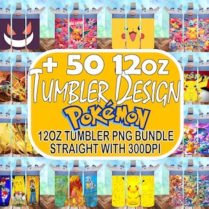 50 Pokemon 12oz sippy cup design bundle, Pokemon 12oz tumbler sublimation, pokemon sippy cup tumbler, 12oz cartoon bundle,digital download