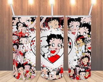 Betty Girl tumbler sublimation design, betty boop tumbler png,Betty 20oz tumbler png, betty tumbler template, girl tumbler, digital download