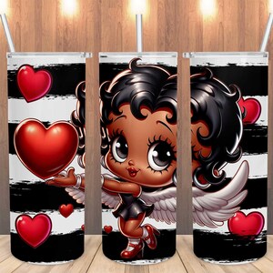 20oz Skinny Tumbler PNG - Betty Tumbler Wrap - Betty Tumbler PNG - Tumbler Sublimation Design - Betty Boop PNG -Girl Tumbler Design Download